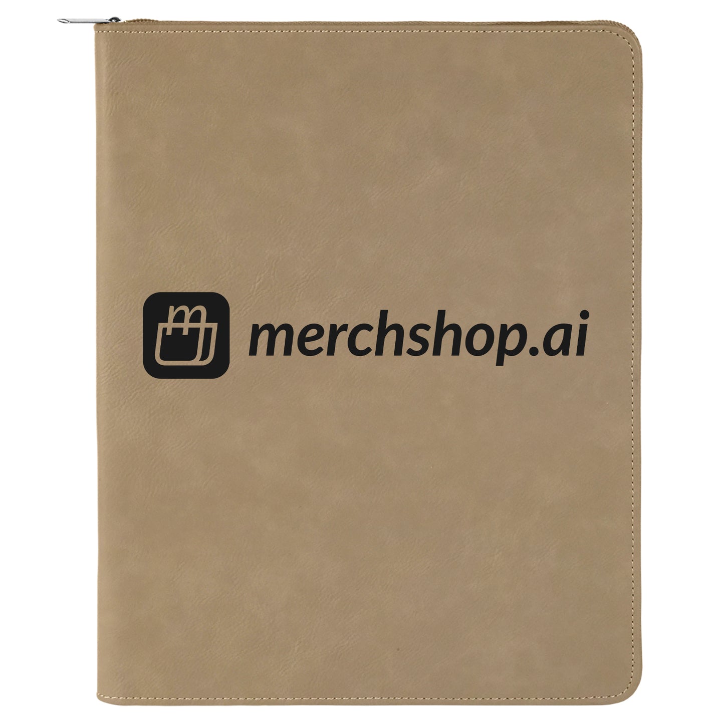 MerchShopAIDev - 9.5X12Laserable Leatherette Portfolios with Zipper - Bulk Order