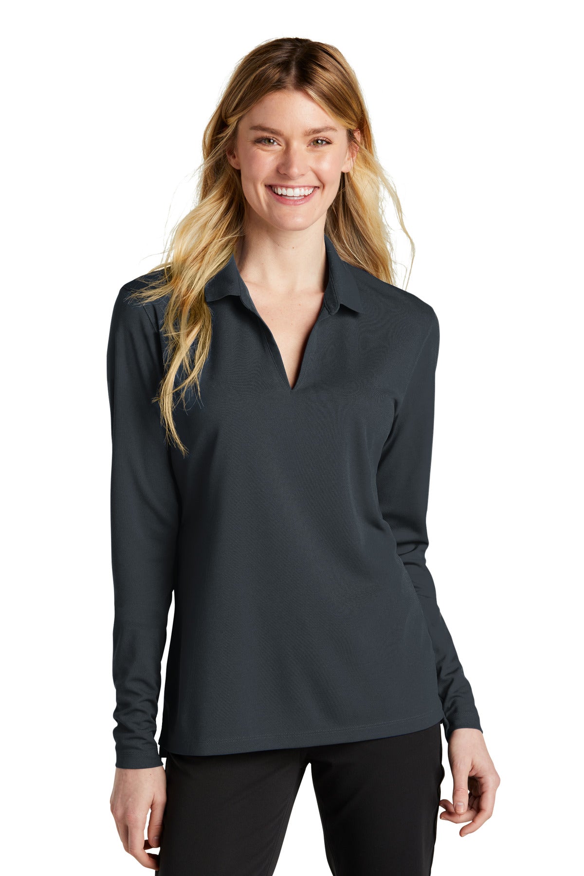 Swaasi Core - Nike® LADIES LONG-SLEEVE Dri-FIT Micro Pique 2.0 Polo with EMB Logo