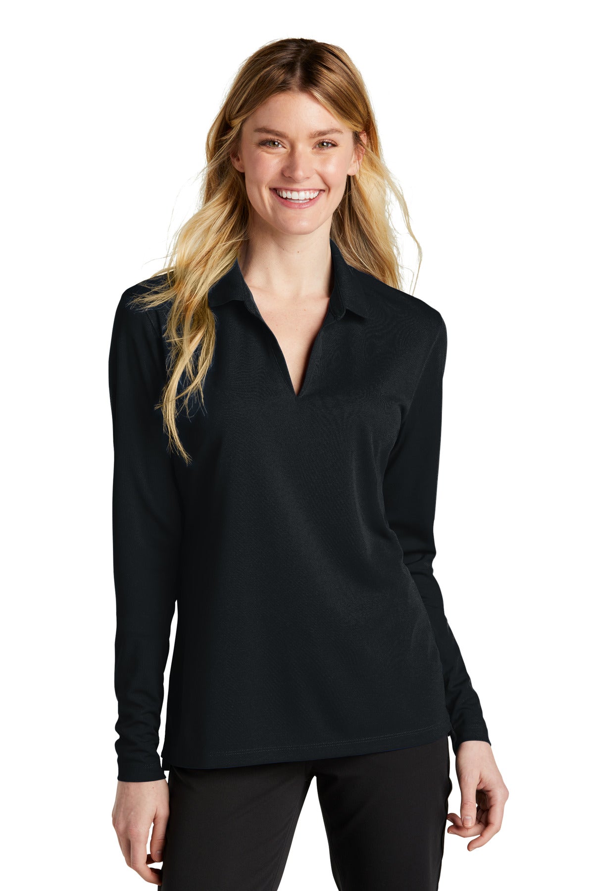 Swaasi Core - Nike® LADIES LONG-SLEEVE Dri-FIT Micro Pique 2.0 Polo with EMB Logo