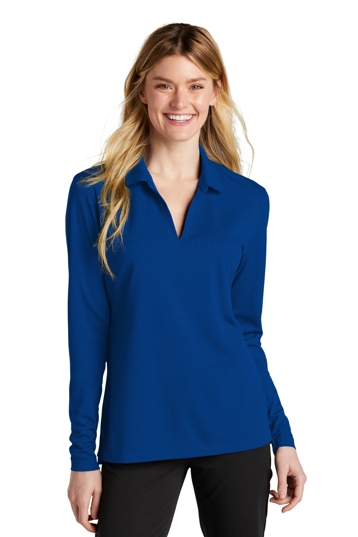 Swaasi Core - Nike® LADIES LONG-SLEEVE Dri-FIT Micro Pique 2.0 Polo with EMB Logo