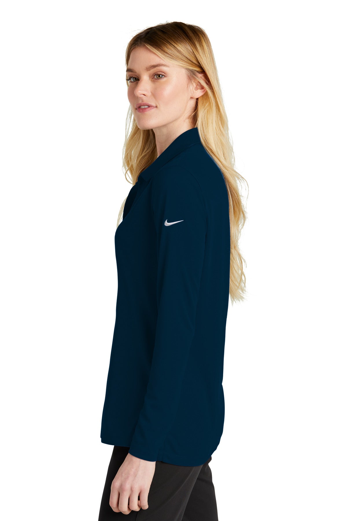 Swaasi Core - Nike® LADIES LONG-SLEEVE Dri-FIT Micro Pique 2.0 Polo with EMB Logo