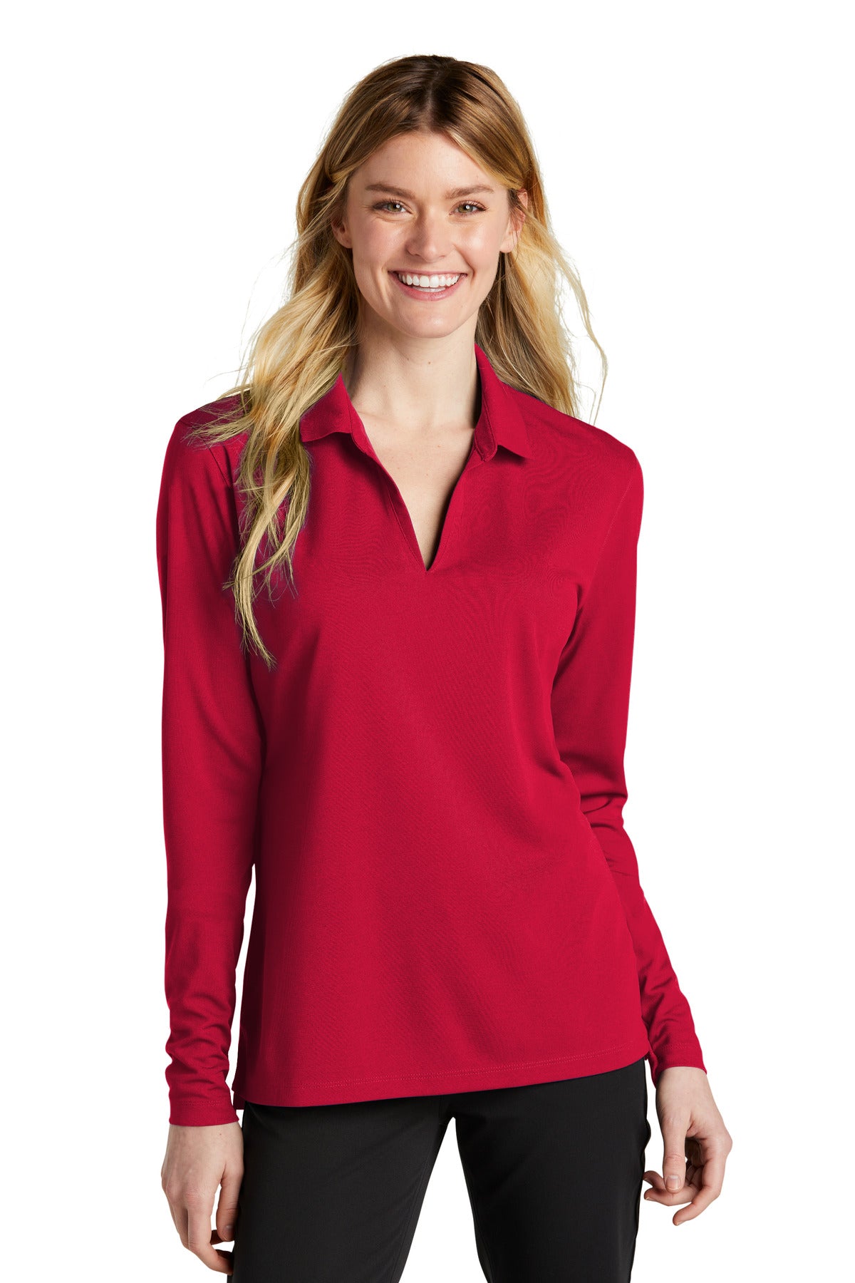 Swaasi Core - Nike® LADIES LONG-SLEEVE Dri-FIT Micro Pique 2.0 Polo with EMB Logo