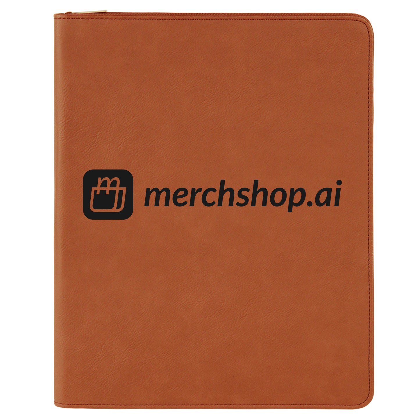 MerchShopAIDev - 9.5X12Laserable Leatherette Portfolios with Zipper