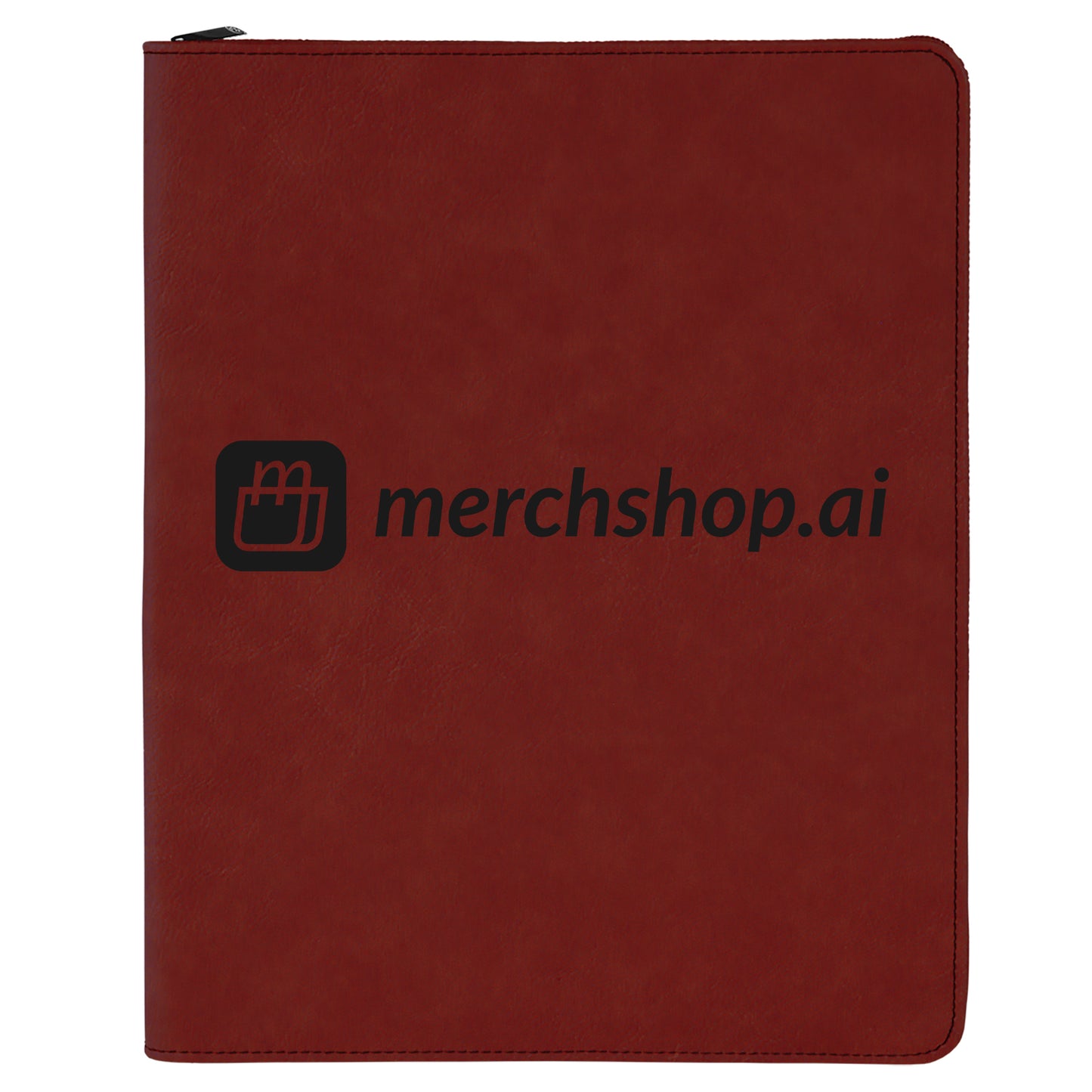 MerchShopAIDev - 9.5X12Laserable Leatherette Portfolios with Zipper - Bulk Order