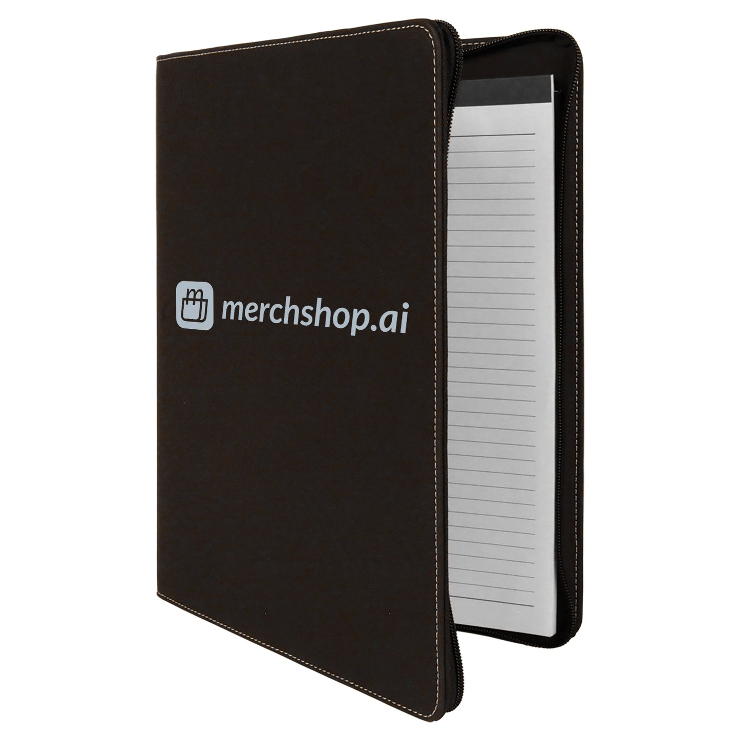 MerchShopAIDev - 9.5X12Laserable Leatherette Portfolios with Zipper