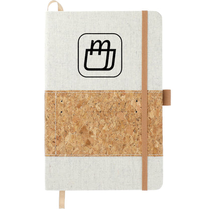 MerchShopAIDev - 5.5" x 8.5" Recycled Cotton and Cork Bound Notebook - Bulk Order(Min Qty 100)