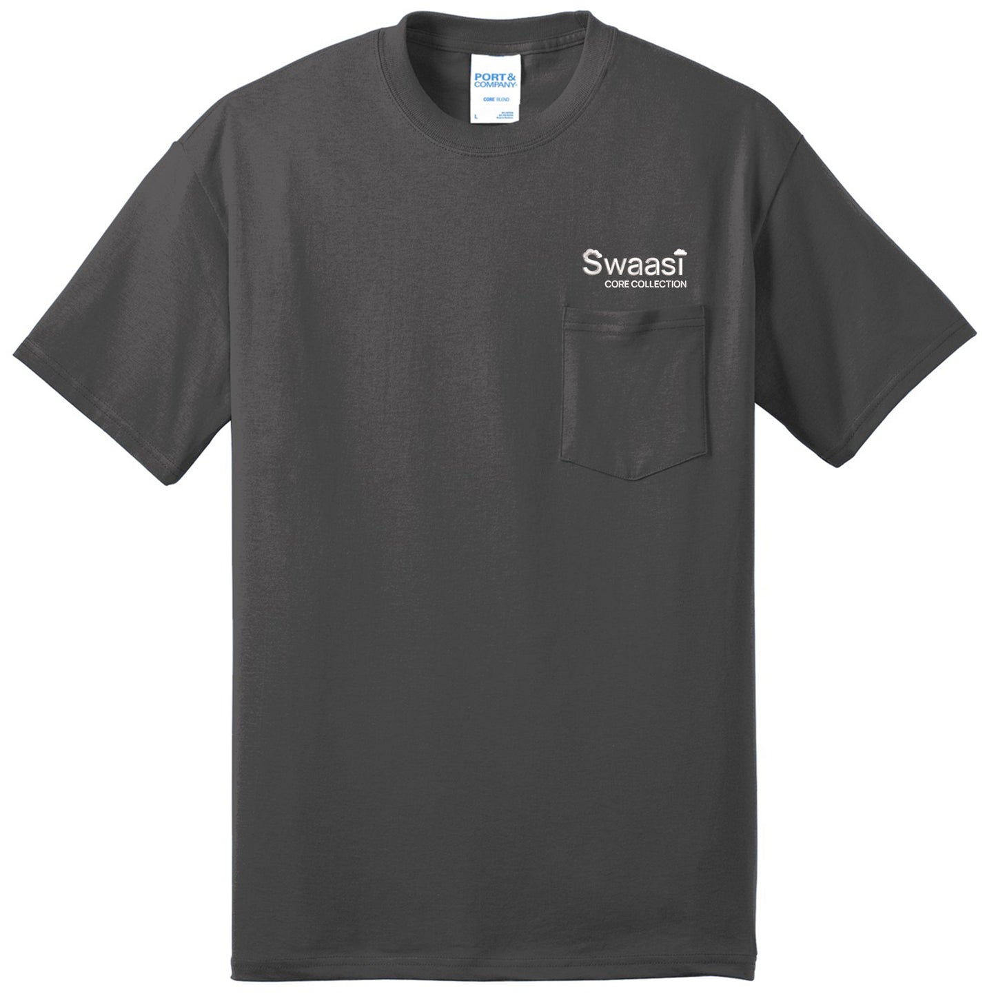 Swaasi Core - P&C® 5.5 oz 50/50 POCKET T-Shirt with Print Logo